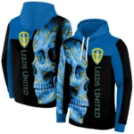 Leeds United Skull Motif Blue Black Hoodie Best Selling