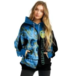 Leeds United Skull Motif Blue Black Hoodie Best Selling