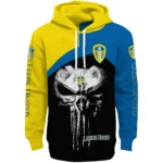 Leeds United Skull Punisher Black Hoodie Best Selling
