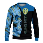 Leeds United Skull Swirl Blue Black Sweater Best Selling