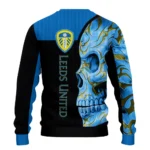 Leeds United Skull Swirl Blue Black Sweater Best Selling