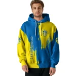 Leeds United Splatter Effect Blue Hoodie Best Selling
