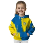 Leeds United Splatter Effect Blue Hoodie Best Selling