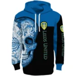 Leeds United Sugar Skull Blue Black Hoodie Best Selling
