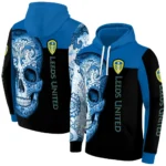 Leeds United Sugar Skull Blue Black Hoodie Best Selling