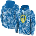 Leeds United Tie Dye Pattern Blue Hoodie Best Selling