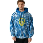 Leeds United Tie Dye Pattern Blue Hoodie Best Selling