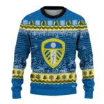Leeds United Tree Pattern Blue Sweater Best Selling