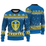 Leeds United Tree Pattern Blue Sweater Best Selling