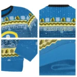 Leeds United Tree Pattern Blue Sweater Best Selling