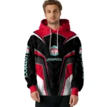 Liverpool Futuristic Pattern Red Black Hoodie Best Selling