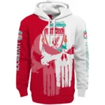Liverpool Graphic Punisher Red White Hoodie Best Selling