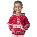 Liverpool Reindeer Motif Red Hoodie Best Selling