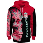 Liverpool Skull Motif Red Black Hoodie Best Selling