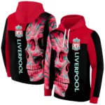 Liverpool Skull Motif Red Black Hoodie Best Selling