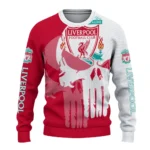 Liverpool Skull Split Red White Sweater Best Selling