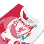 Liverpool Skull Split Red White Sweater Best Selling