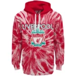 Liverpool Tie Dye Pattern Red Hoodie Best Selling