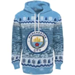 Manchester City Christmas Trees Sky Blue Hoodie Best Selling