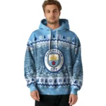 Manchester City Christmas Trees Sky Blue Hoodie Best Selling