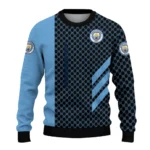 Manchester City Circles Mesh Sky Blue Black Sweater Best Selling