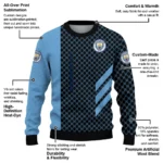 Manchester City Circles Mesh Sky Blue Black Sweater Best Selling