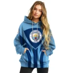 Manchester City Concentric Lines Sky Blue Hoodie Best Selling