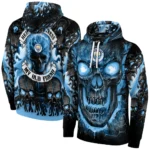 Manchester City Demonic Skull Sky Blue Black Hoodie Best Selling