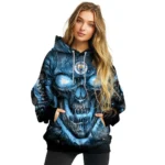Manchester City Demonic Skull Sky Blue Black Hoodie Best Selling
