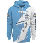 Manchester City Dynamic Slash Sky Blue White Hoodie Best Selling