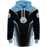 Manchester City Futuristic Pattern Sky Blue Black Hoodie Best Selling