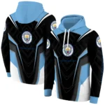 Manchester City Futuristic Pattern Sky Blue Black Hoodie Best Selling
