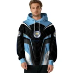 Manchester City Futuristic Pattern Sky Blue Black Hoodie Best Selling