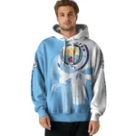 Manchester City Graphic Punisher Sky Blue White Hoodie Best Selling
