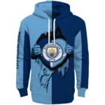 Manchester City Heartbeat Graphic Sky Blue Hoodie Best Selling