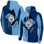 Manchester City Heartbeat Graphic Sky Blue Hoodie Best Selling