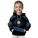 Manchester City Hexagonal Pattern Sky Blue Black Hoodie Best Selling