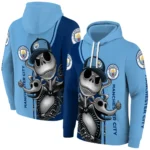 Manchester City Jack Skellington Sky Blue Hoodie Best Selling