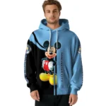 Manchester City Mickey Mouse Sky Blue Black Hoodie Best Selling