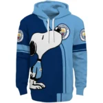 Manchester City Playful Snoopy Sky Blue Hoodie Best Selling