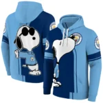 Manchester City Playful Snoopy Sky Blue Hoodie Best Selling