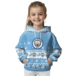 Manchester City Reindeer Motif Sky Blue Hoodie Best Selling