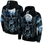 Manchester City Skull Artwork Sky Blue Black Hoodie Best Selling