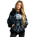 Manchester City Skull Artwork Sky Blue Black Hoodie Best Selling