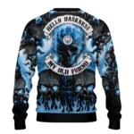 Manchester City Skull Intensity Sky Blue Black Sweater Best Selling