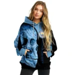 Manchester City Skull Motif Sky Blue Black Hoodie Best Selling