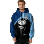 Manchester City Skull Punisher Black Hoodie Best Selling