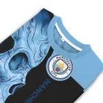 Manchester City Skull Swirl Sky Blue Black Sweater Best Selling