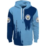 Manchester City Splatter Effect Sky Blue Hoodie Best Selling