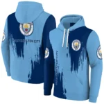 Manchester City Splatter Effect Sky Blue Hoodie Best Selling